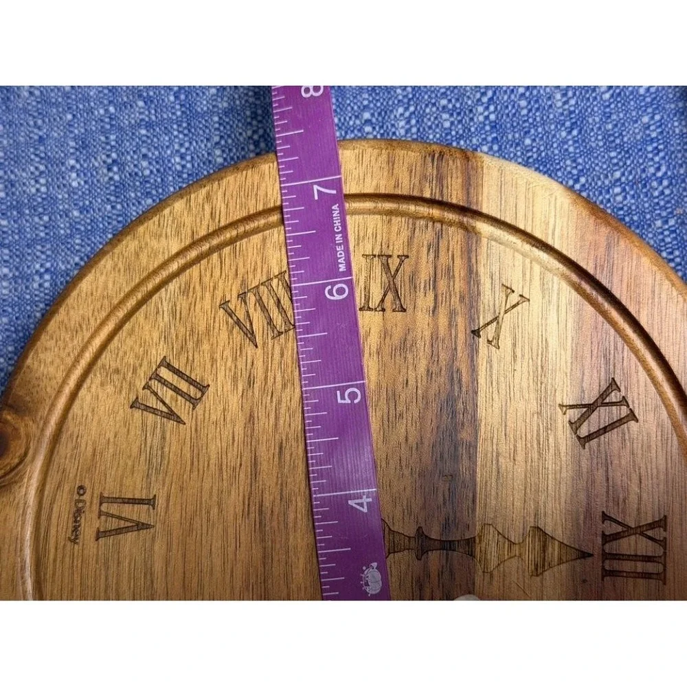 Disney Cinderella Toscana Acacia Cheese‎ Board Hidden Tool Set Clock Charcuterie